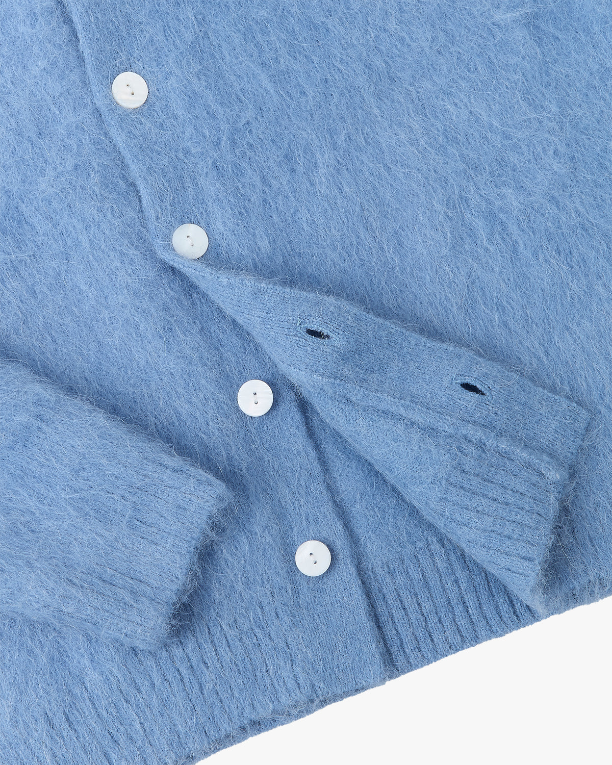 Alpaca Button Up Knit Cardigan Blue