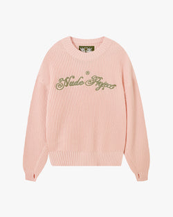 SCRIPT SWEATER PINK