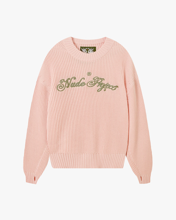 SCRIPT SWEATER PINK