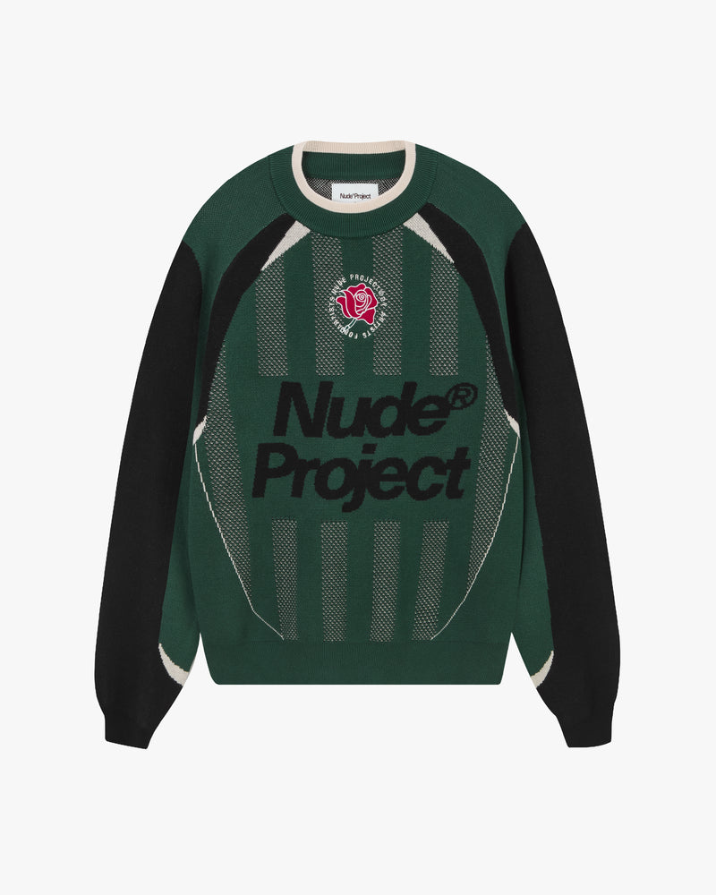 Grass Football Knit Sweater Green