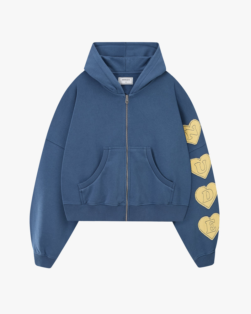 ANMHE Zip-Up Hoodie Blue