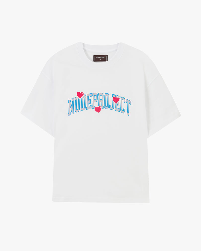 Varsity Hearts Tee White