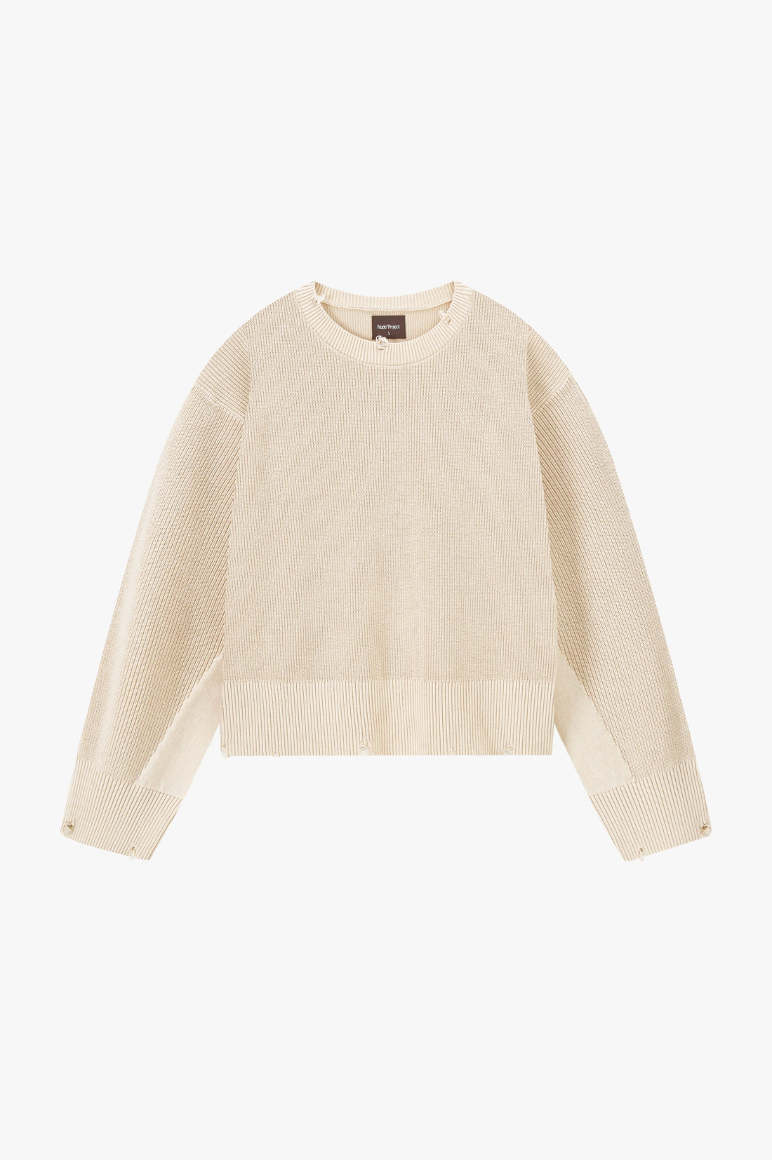Perfect Cropped Knit Sweater Beige