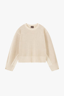 Perfect Cropped Knit Sweater Beige