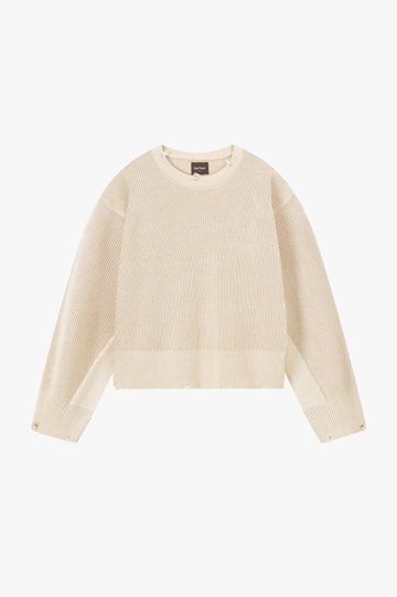 Perfect Cropped Knit Sweater Beige
