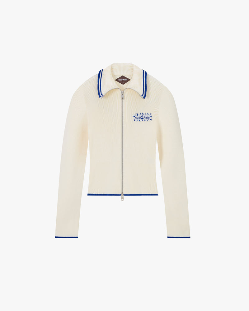 Kiddo Full-Zip Knit Ecru
