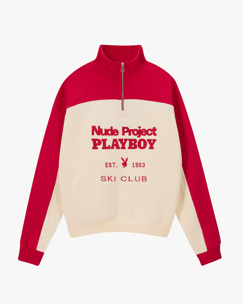 Ski Club Quarter-Zip Red