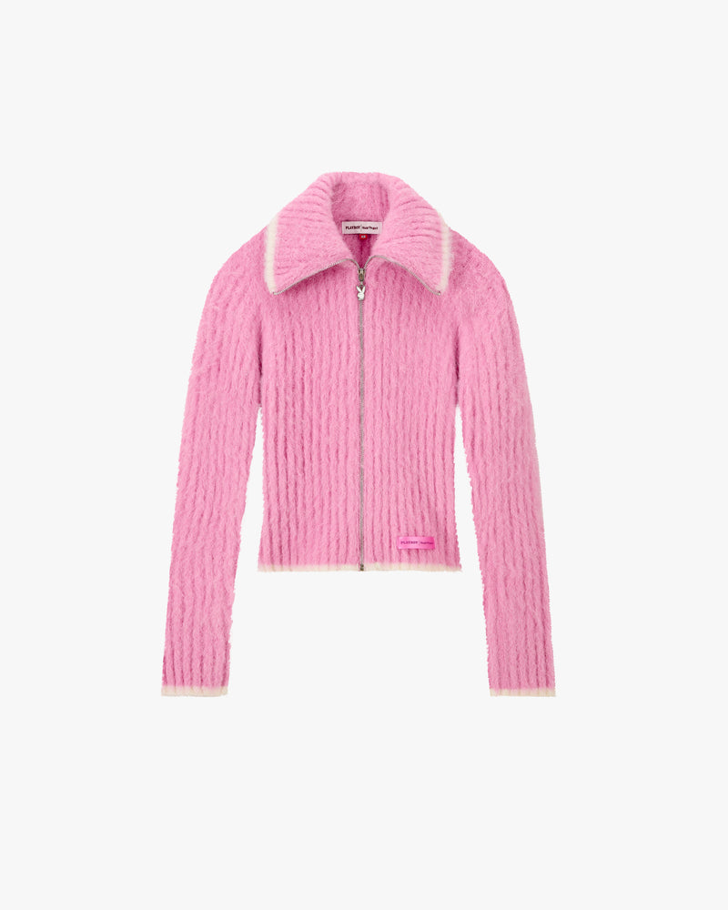 Mansion Zip-Up Knit Pink