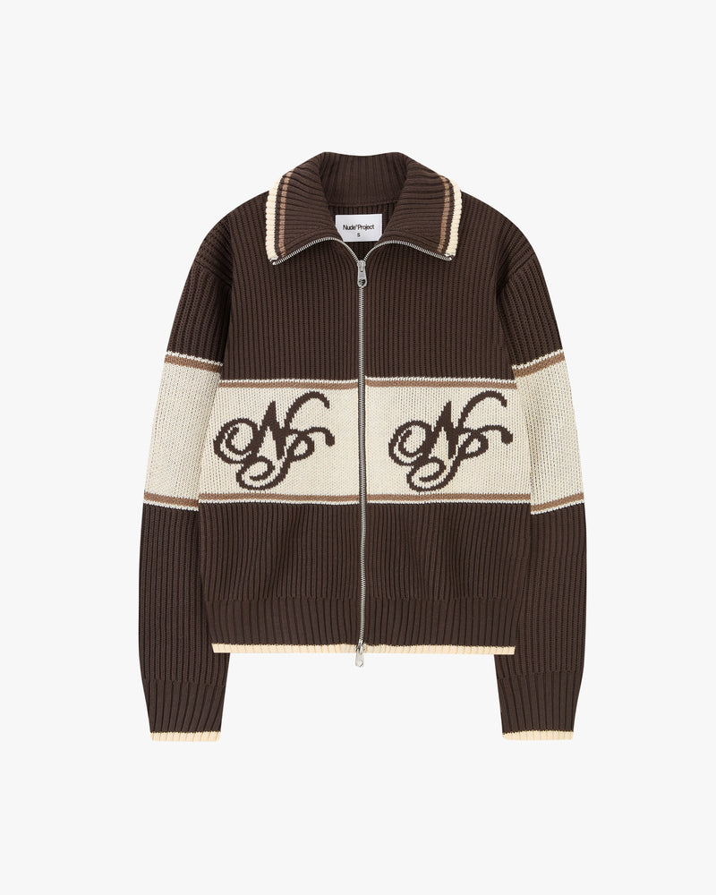 Voyage Zip-Up Knit Brown