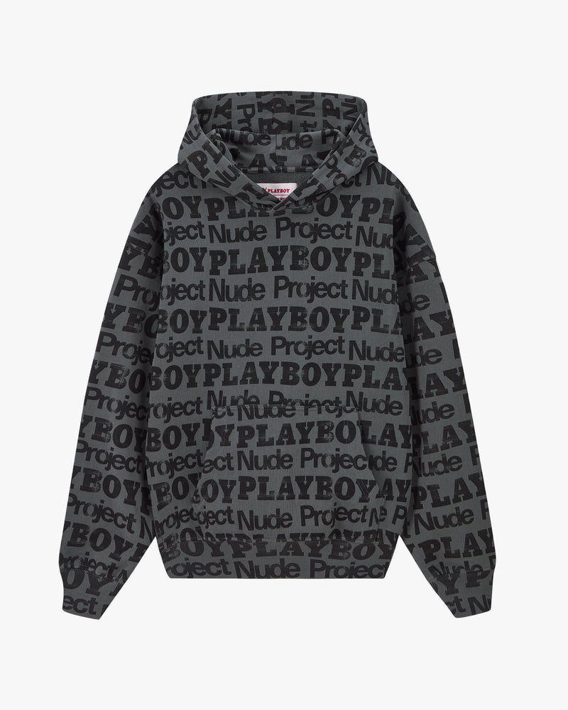 Playboy Print Hoodie Ash