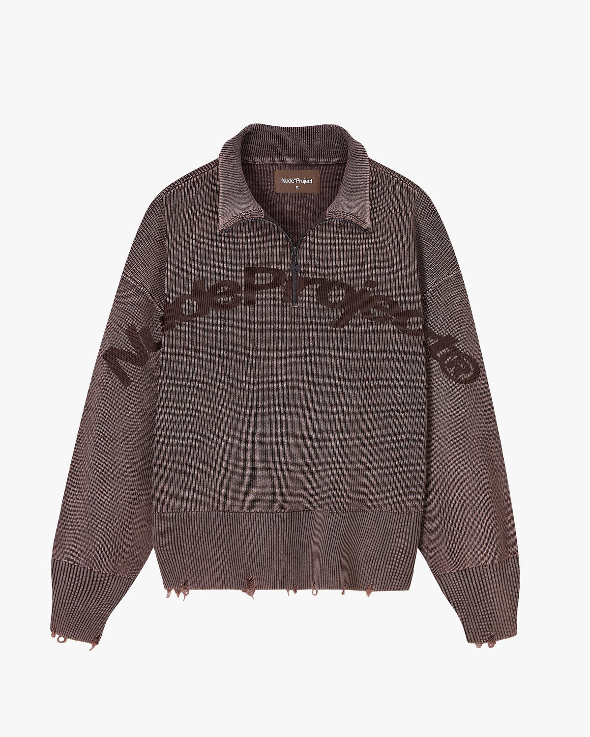 Beast Quarter-Zip Knit Brown