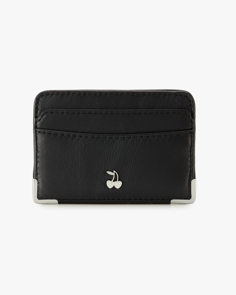 Rose Leather Cardholder Black