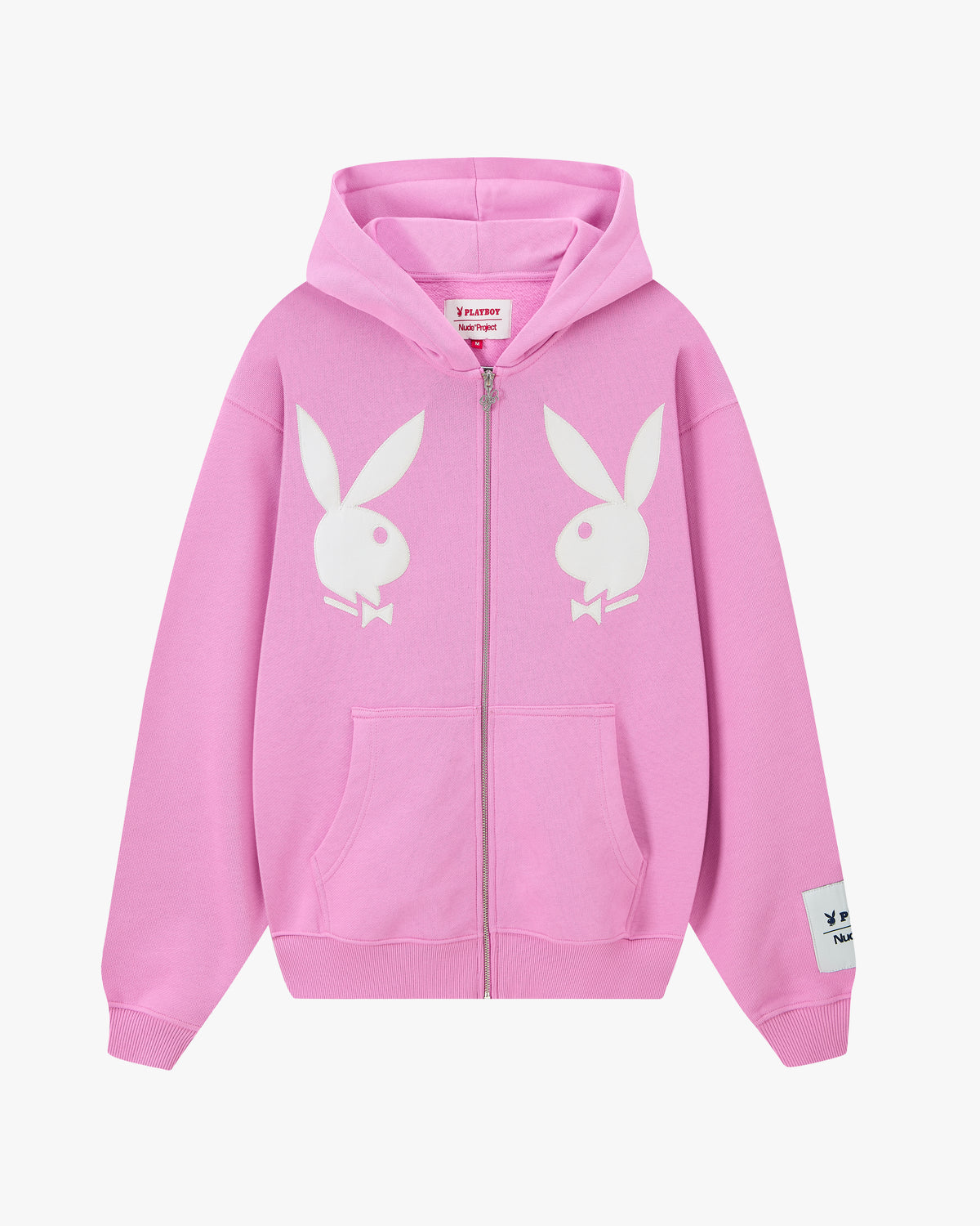 Bunny Zip-Up Hoodie Pink