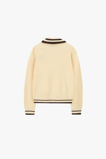 Ying-Yang Quarter-Zip Knit Off-white