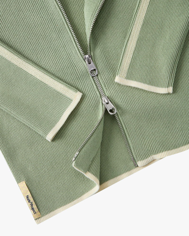 Cherries Full-Zip Knit Green