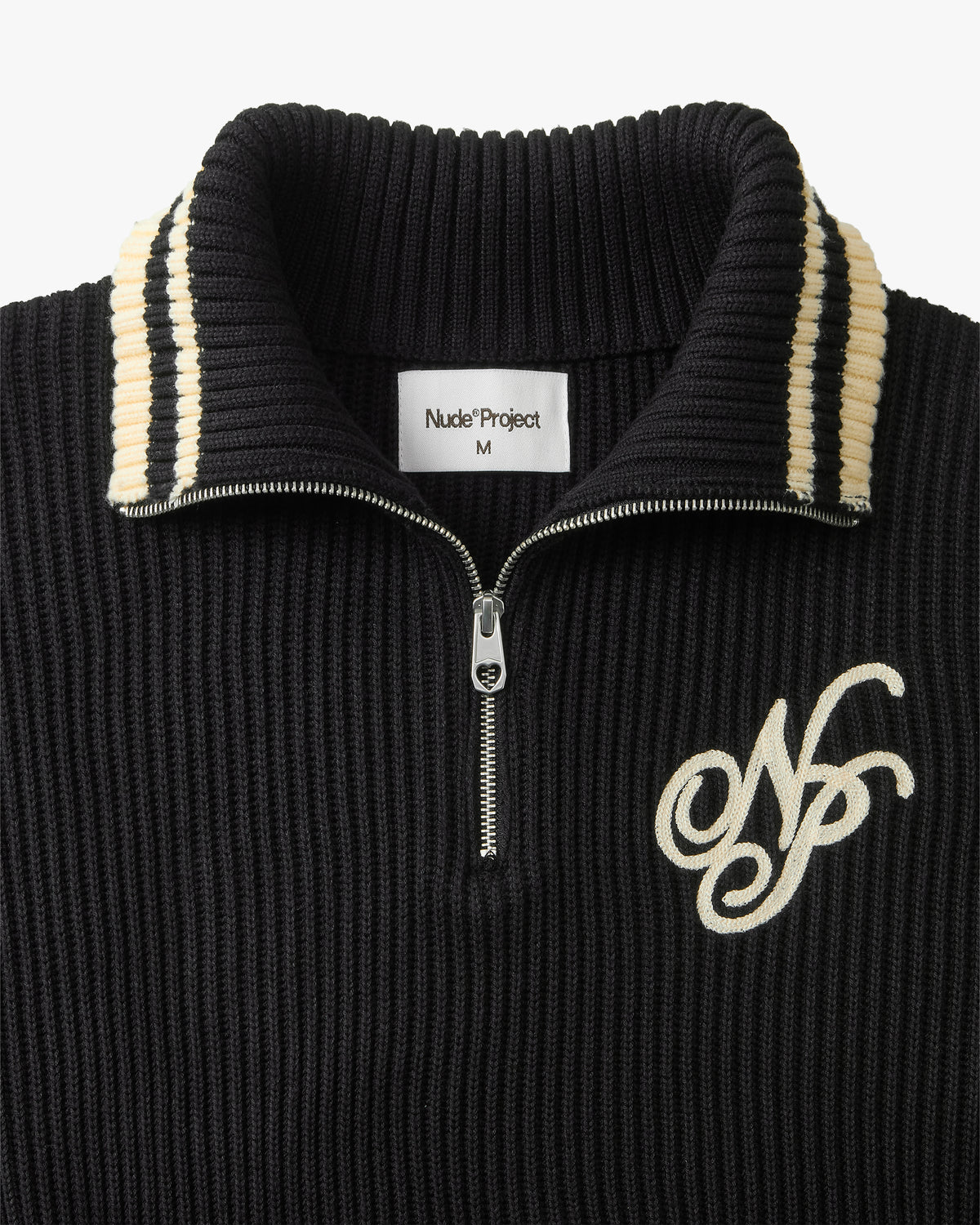 Ying-Yang Quarter-Zip Knit Black