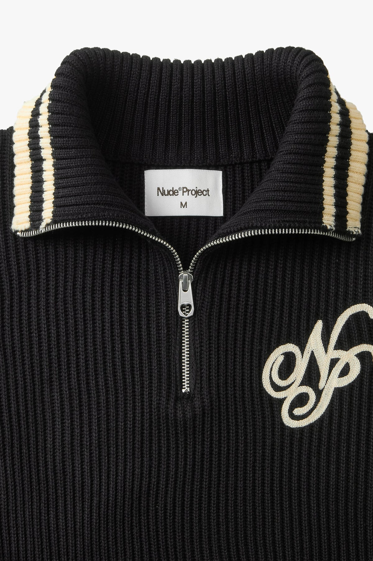 Ying-Yang Quarter-Zip Knit Black
