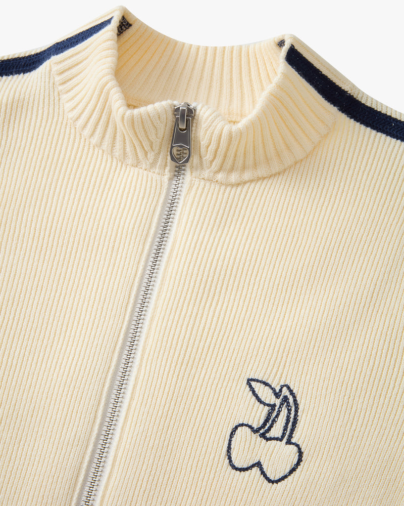 Cherries Full-Zip Knit Ecru