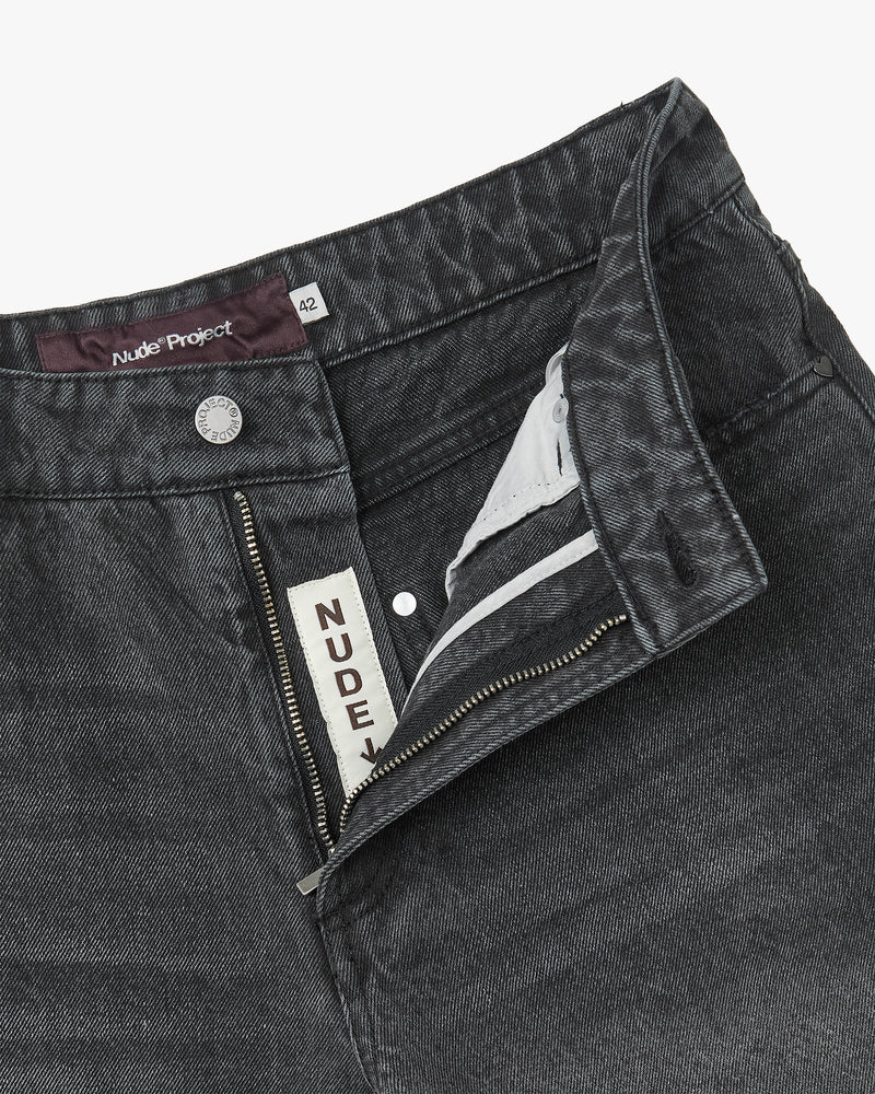 Basic Straight Jeans Black-Black