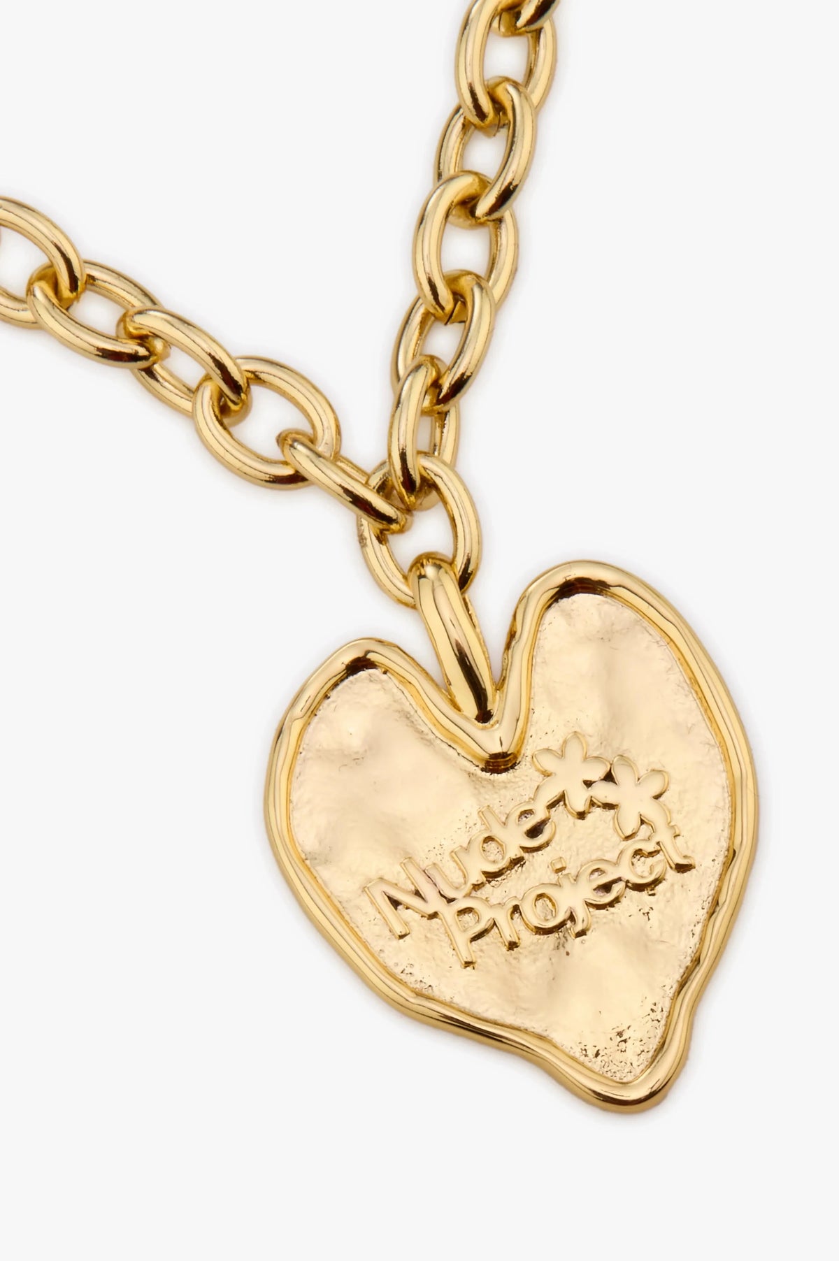 Heart Script Necklace Gold