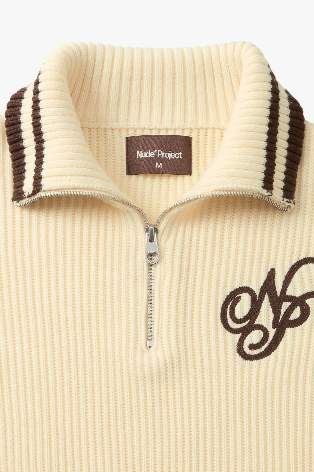 Ying-Yang Quarter-Zip Knit Off-white