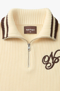 Ying-Yang Quarter-Zip Knit Off-white
