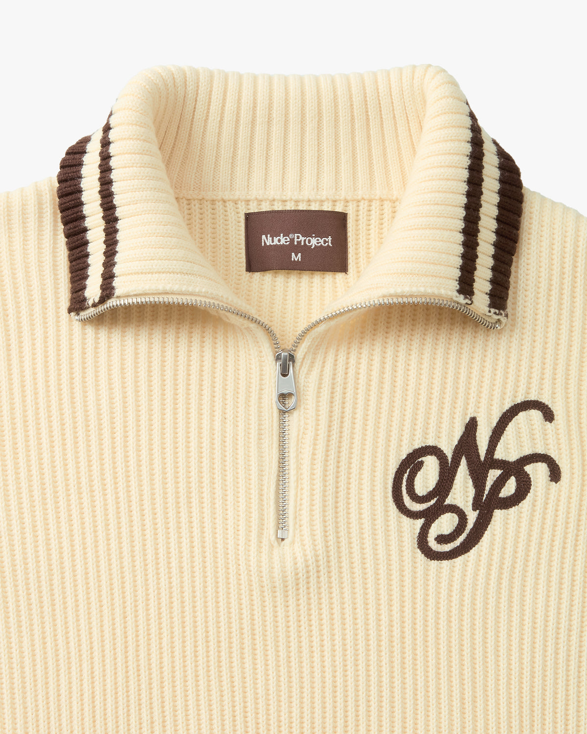 Ying-Yang Quarter-Zip Knit Off-white