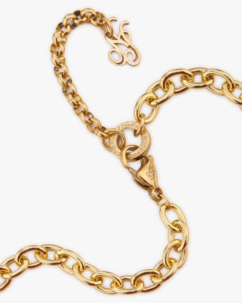 Heart Script Necklace Gold