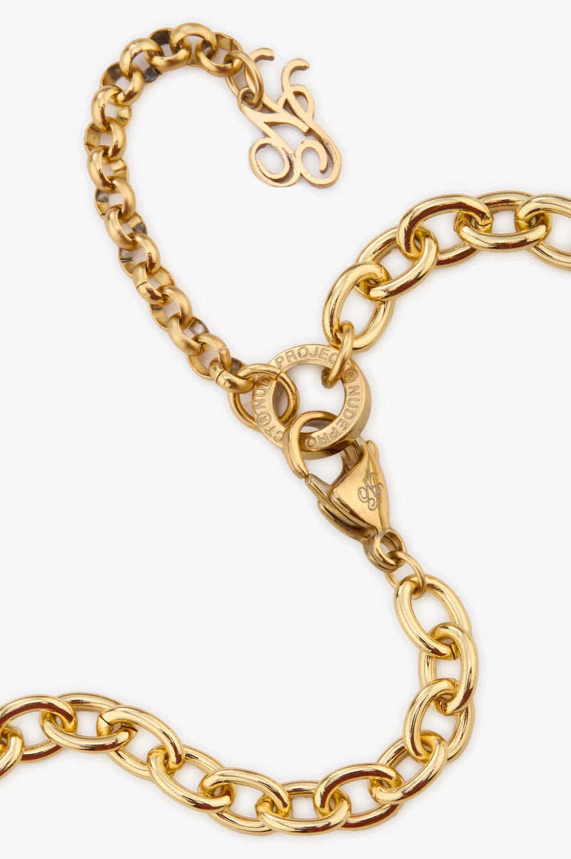 Heart Script Necklace Gold