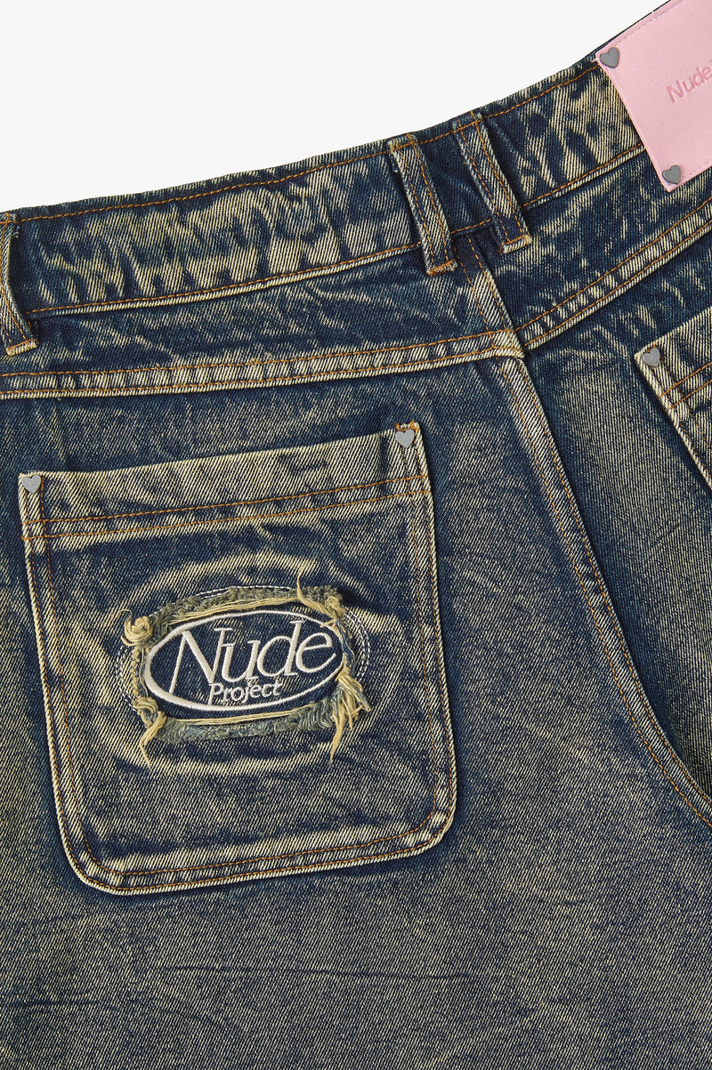 Old Baggy Denim Shorts Dirty Wash