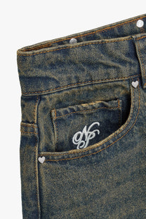 Basic Straight Jeans Dirty Wash