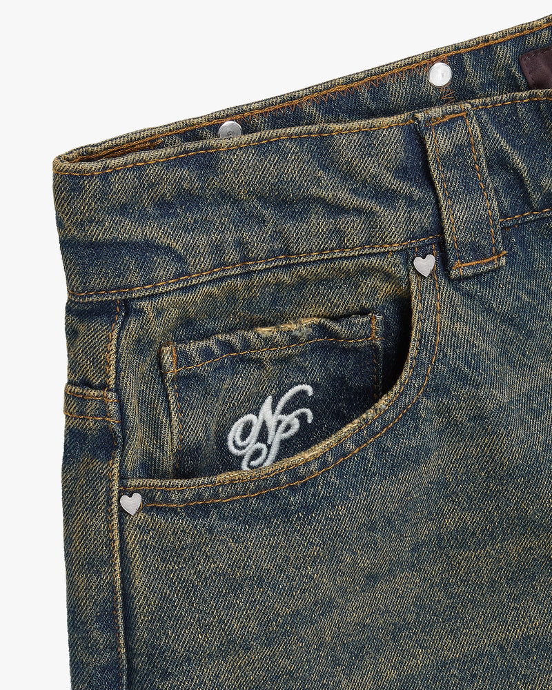 Basic Straight Jeans Dirty Wash