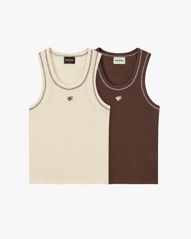 Contrast Stitch Tank Top 2xPack
