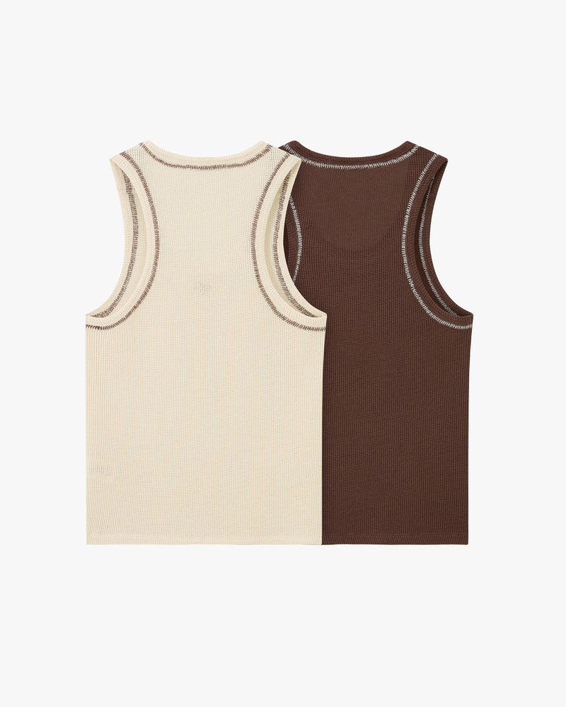 Contrast Stitch Tank Top 2xPack