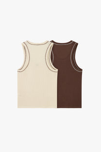 Contrast Stitch Tank Top 2xPack