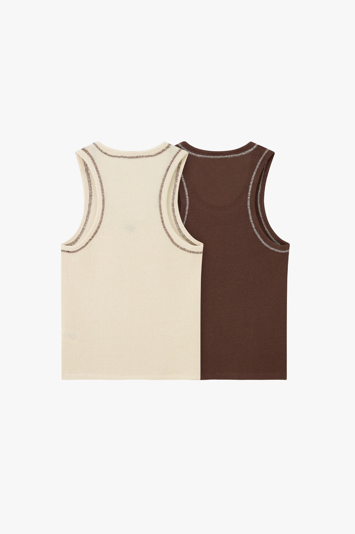 Contrast Stitch Tank Top 2xPack