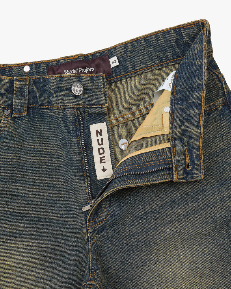Basic Straight Jeans Dirty Wash