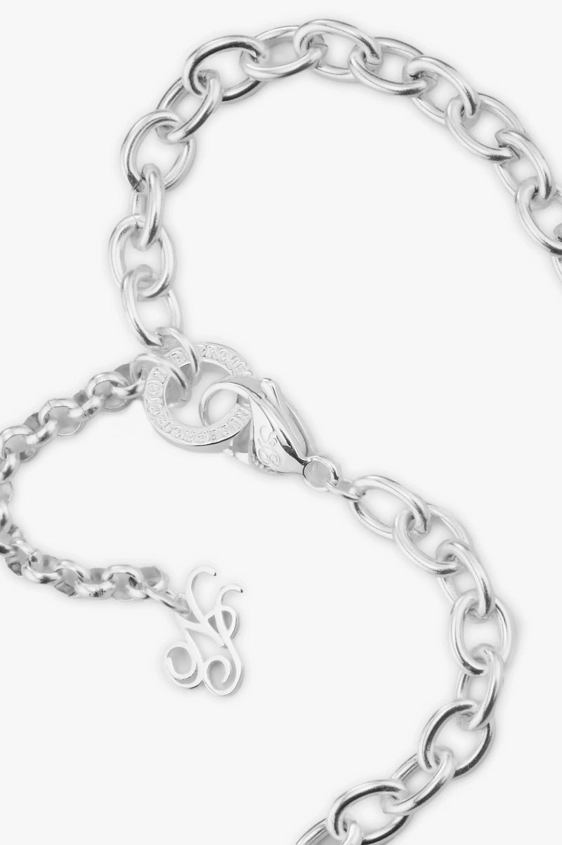 Heart Script Necklace Silver