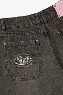 Old Baggy Denim Shorts Black