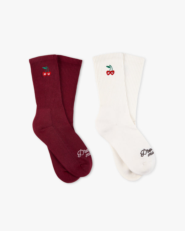 DREAMS SOCKS BURGUNDY/IVORY 2XPACK