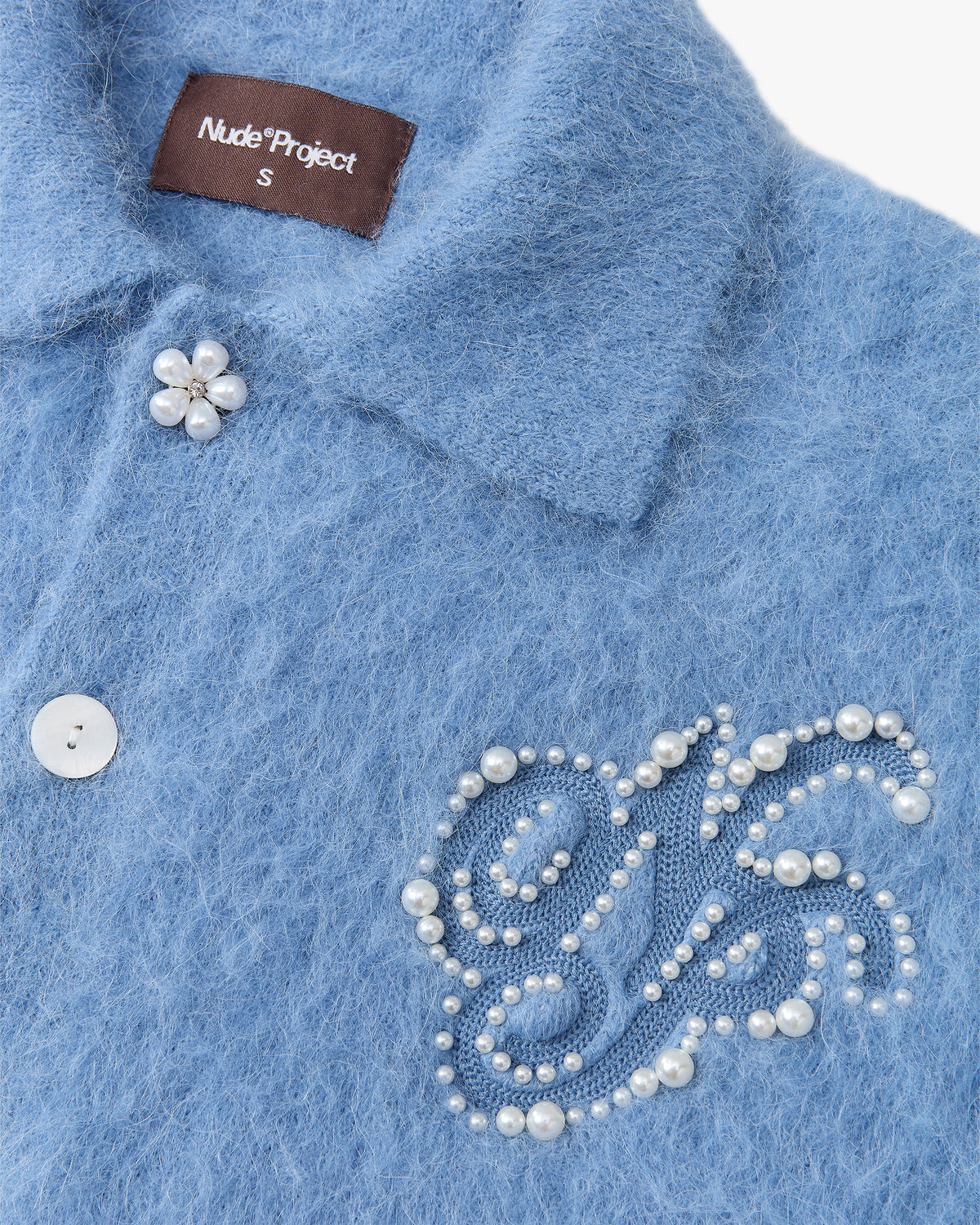 Alpaca Button Up Knit Cardigan Blue