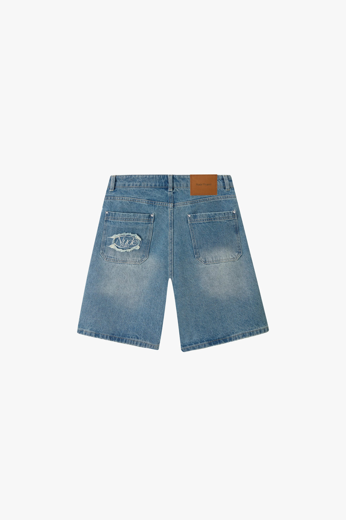 Straight Denim Shorts Medium Blue