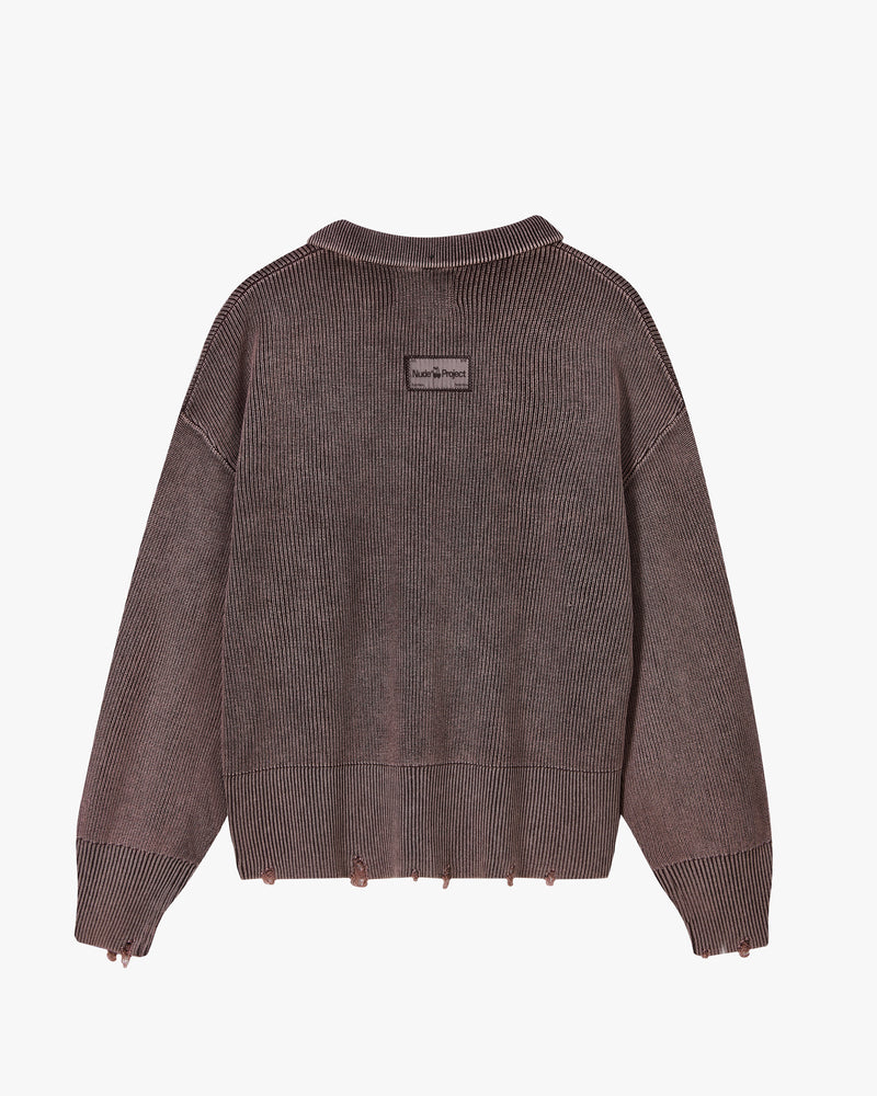 Beast Quarter-Zip Knit Brown