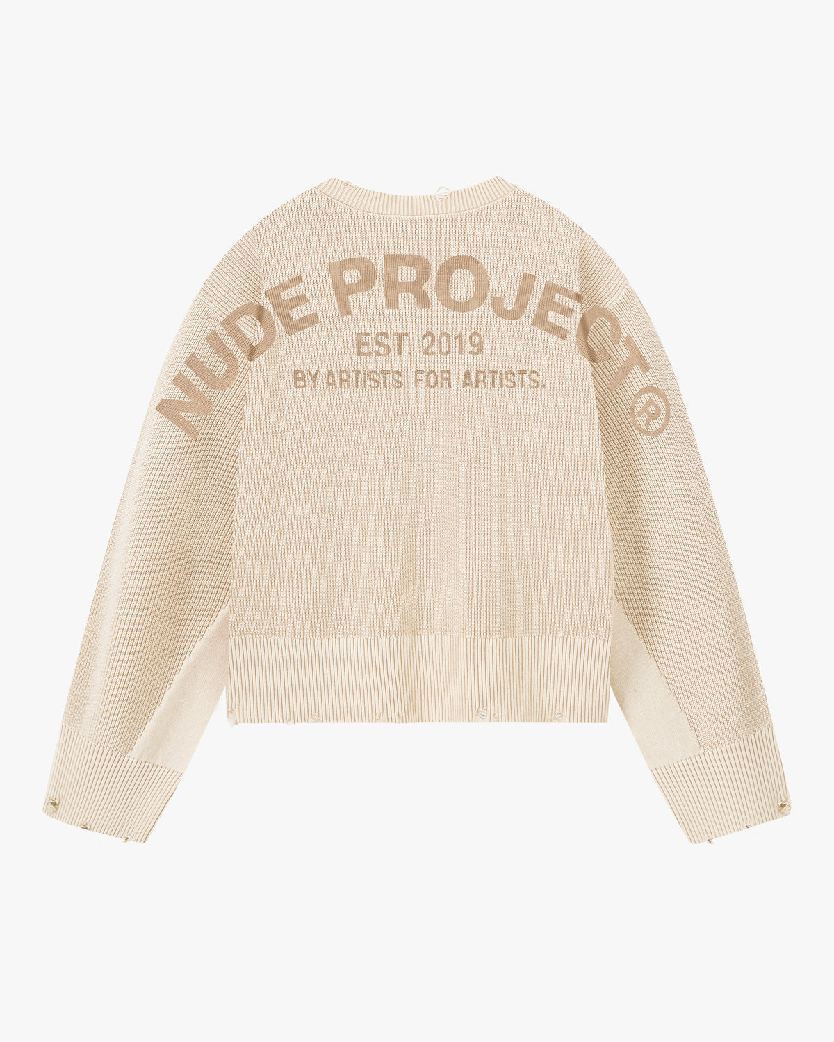 Perfect Cropped Knit Sweater Beige