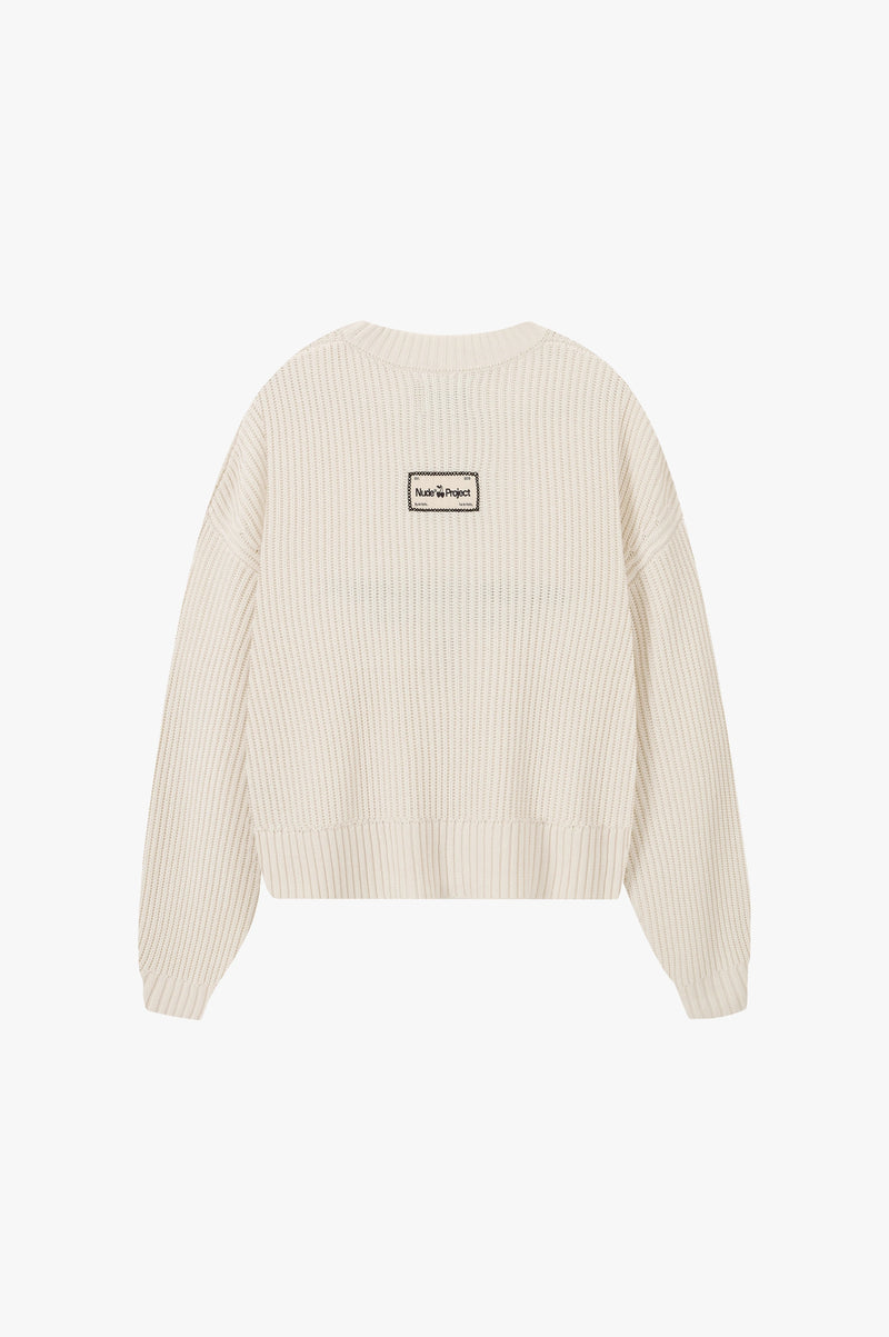 Wavy Knit Sweater Ivory
