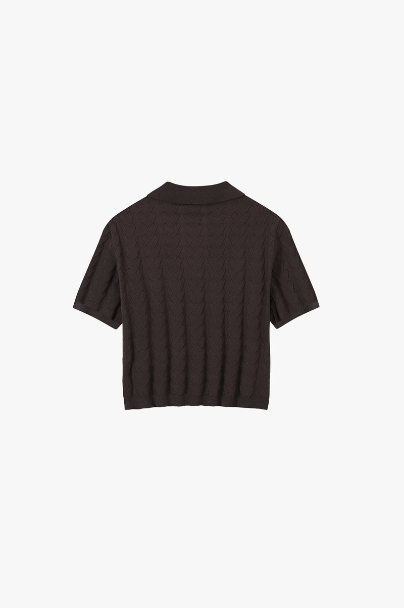 Cora Knit Polo Brown