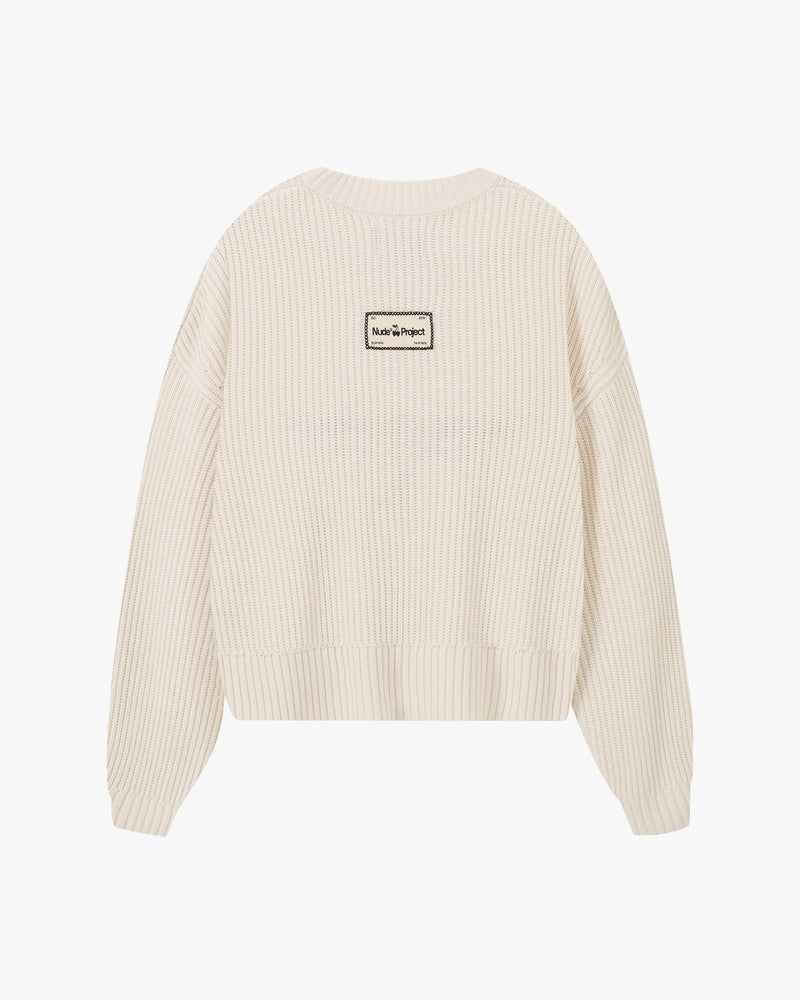 Wavy Knit Sweater Ivory