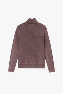 Shady Knit Zip-Up Cardigan Brown