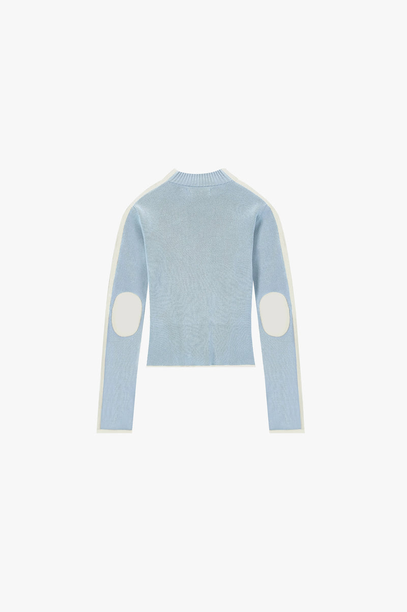 Cherries Full-Zip Knit Light Blue