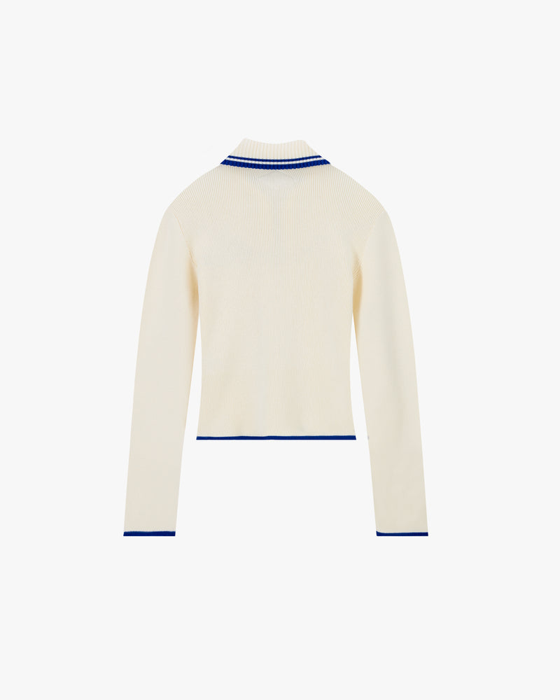 Kiddo Full-Zip Knit Ecru